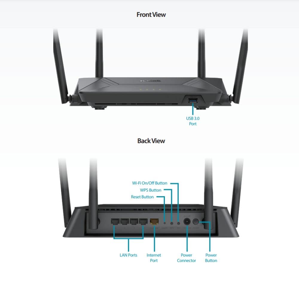 D-Link AC1900 High-Power MU-MIMO Wi-Fi Router - Dual Band Gigabit Gaming Wireless High Speed DIR-1935 (Renewed)