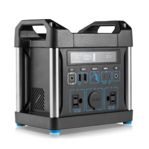 power ridge x-300 power station: portable 296wh lithium-ion battery generator with lcd screen and carry handles for charging phones, laptops & other electronics while camping, traveling or road trips