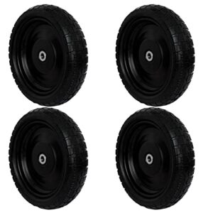 13” Flat-Free Tires for Cart,Solid Polyurethane Wheels for Hand Truck Garden Cart Trolleys,with 5/8” Axle 2.16” Offset Hub 3.15” Tire Width 600 lbs Capacity, 4 pack