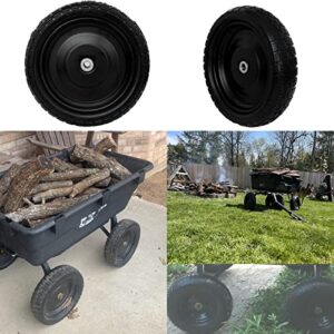 13” Flat-Free Tires for Cart,Solid Polyurethane Wheels for Hand Truck Garden Cart Trolleys,with 5/8” Axle 2.16” Offset Hub 3.15” Tire Width 600 lbs Capacity, 4 pack