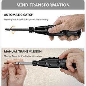 Electric Screwdriver Cordless, GOSLMYY Rechargeable Portable 3.6V Automatic Rotational Repair Tool Screw Driver with LED Light, 6.35mm Dual Heads Bit, USB Charging Cable