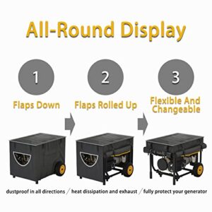 GEHENG Runtime Generator Cover, 100% Waterproof Generator Cover, Double Layer Design, All Weather Use, Extra Heavy Duty 600D Water Resistant Polyester Tarp, 32"x24"x24", Tear-resistant, black.