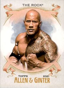 2021 topps heritage wwe allen and ginter #ag-27 the rock wrestling trading card