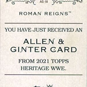 2021 Topps Heritage WWE Allen and Ginter #AG-18 Roman Reigns Wrestling Trading Card
