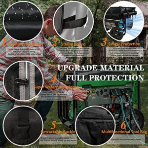 GEHENG Generator Covers While Running,100% Waterproof Generator Cover,All Weather Use, 32"x24" X24 ", Super Heavy Duty 600D Waterproof Polyester Tarp 100% Waterproof, Tear Resistant, Black.