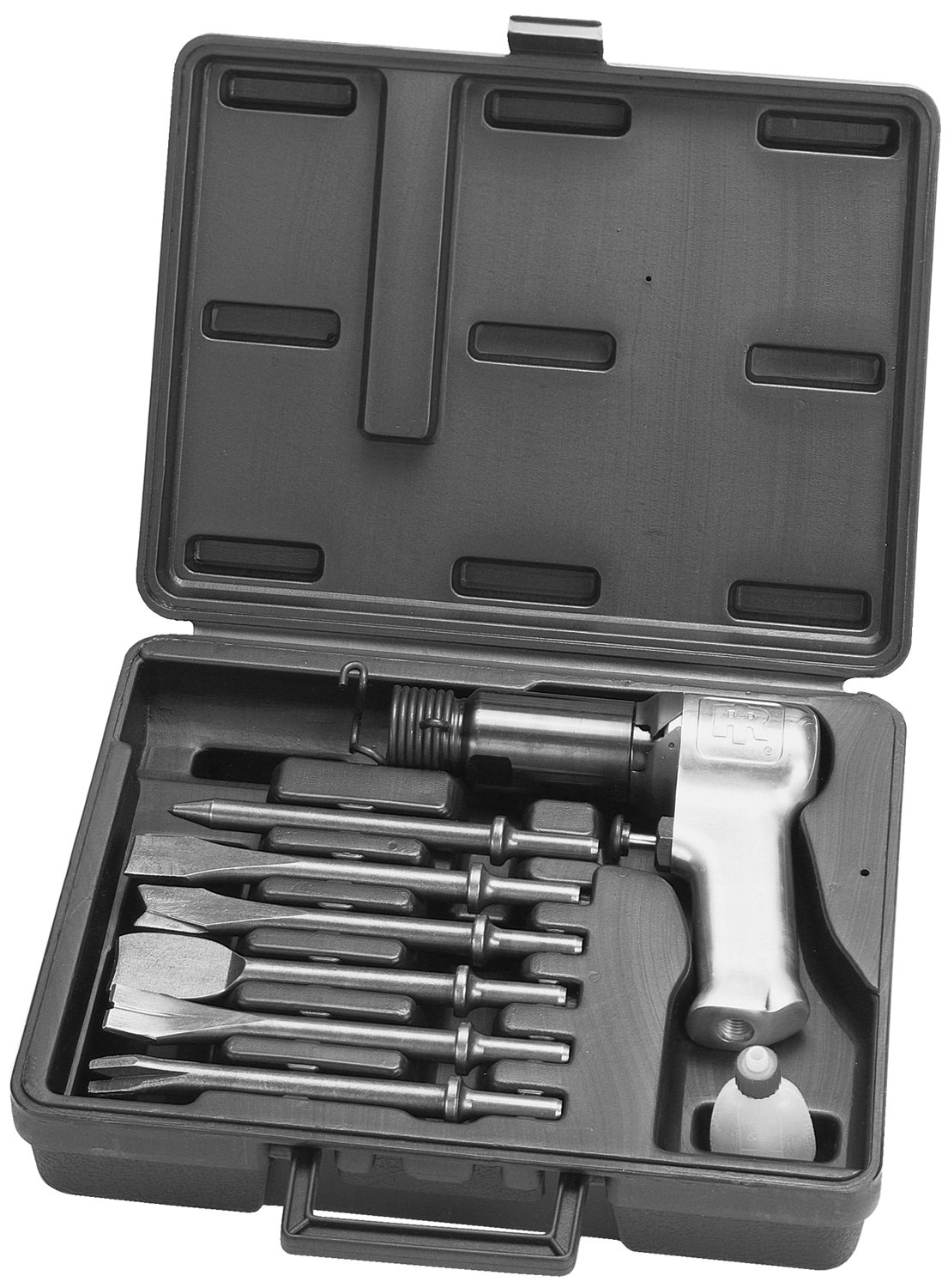 Ingersoll Rand 121-K6 Super Duty Air Hammer Kit, 121/Q Tool Plus 6 PC Chisel Set with Storage Case, Touch Trigger for Max Control, 3000 BPM & 9505 Edge Series Spring Chisel Set, 2-Piece