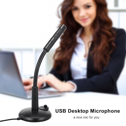 USB Computer Microphone,Plug and Play Desktop PC Laptop Microphone with Mute Button and LED Indicator for Streaming,Podcasting,Recording,Gaming,Skype,YouTube Mic for Mac or Window Black.