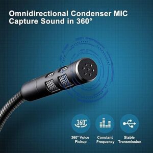 USB Computer Microphone,Plug and Play Desktop PC Laptop Microphone with Mute Button and LED Indicator for Streaming,Podcasting,Recording,Gaming,Skype,YouTube Mic for Mac or Window Black.