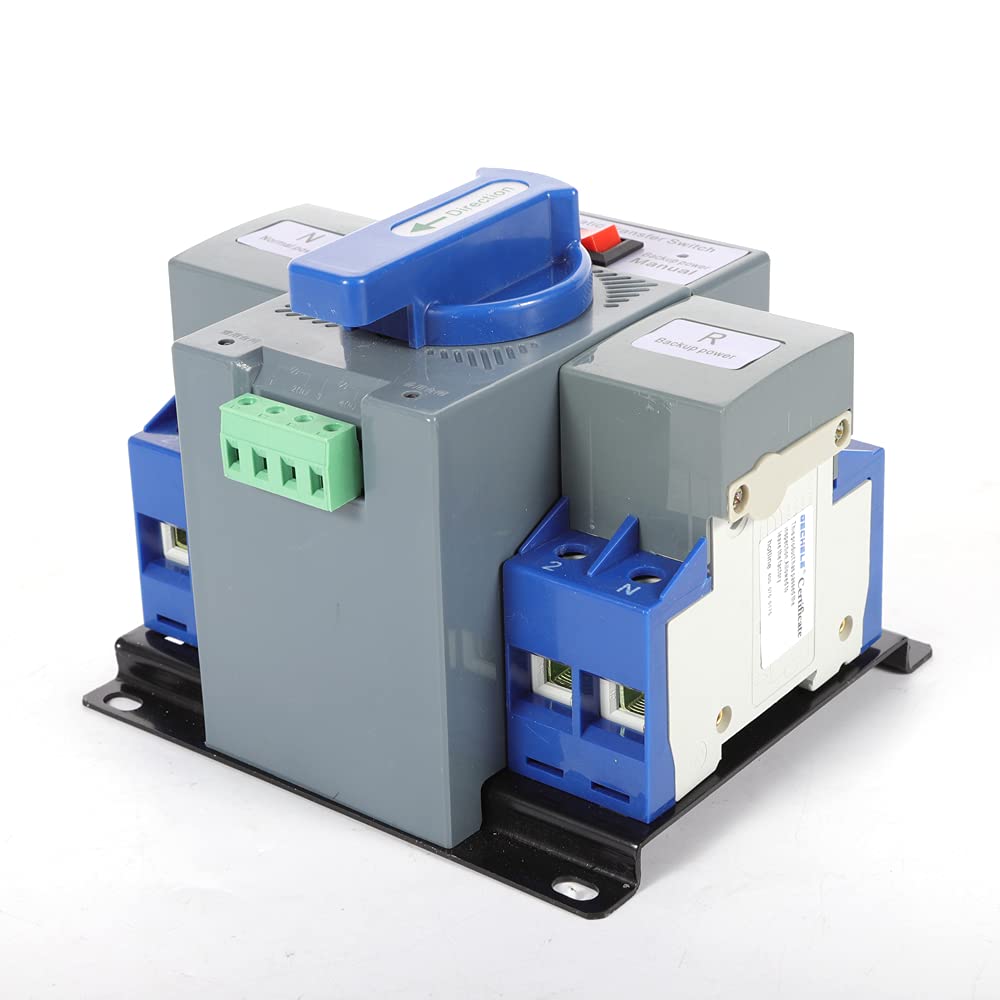 110V Dual Power Automatic Transfer Switch 2P 63A Dual Power Generator Changeover Switch 50HZ/60HZ Blue