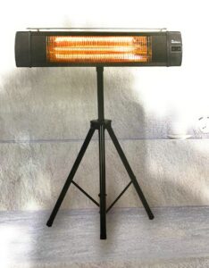 dr. infrared heater dr-368, indoor/outdoor 1500w carbon infrared patio heater with tripod and remote control, black