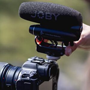 JOBY Wavo PRO Professional On-Camera Directional Shotgun Microphone with Built-in Active Noise Reduction and Rycote Shock Mount, CSC, Mirrorless, Camcorder, Vlogging, Filmmaking, Youtuber, Creators