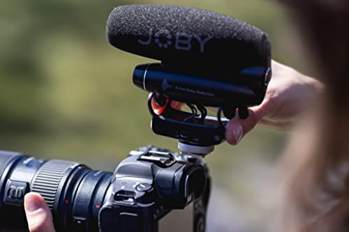 JOBY Wavo PRO Professional On-Camera Directional Shotgun Microphone with Built-in Active Noise Reduction and Rycote Shock Mount, CSC, Mirrorless, Camcorder, Vlogging, Filmmaking, Youtuber, Creators