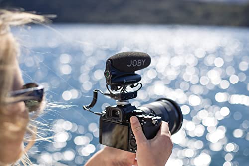 JOBY Wavo PRO Professional On-Camera Directional Shotgun Microphone with Built-in Active Noise Reduction and Rycote Shock Mount, CSC, Mirrorless, Camcorder, Vlogging, Filmmaking, Youtuber, Creators