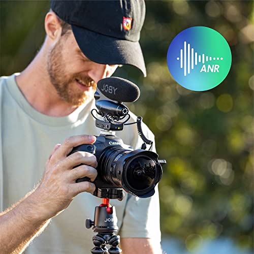 JOBY Wavo PRO Professional On-Camera Directional Shotgun Microphone with Built-in Active Noise Reduction and Rycote Shock Mount, CSC, Mirrorless, Camcorder, Vlogging, Filmmaking, Youtuber, Creators