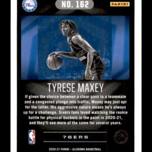 2020-21 Panini Illusions #162 Tyrese Maxey RC Rookie Card Philadelphia 76ers Official NBA Basketball Trading Card in Raw (NM or Better) Condition