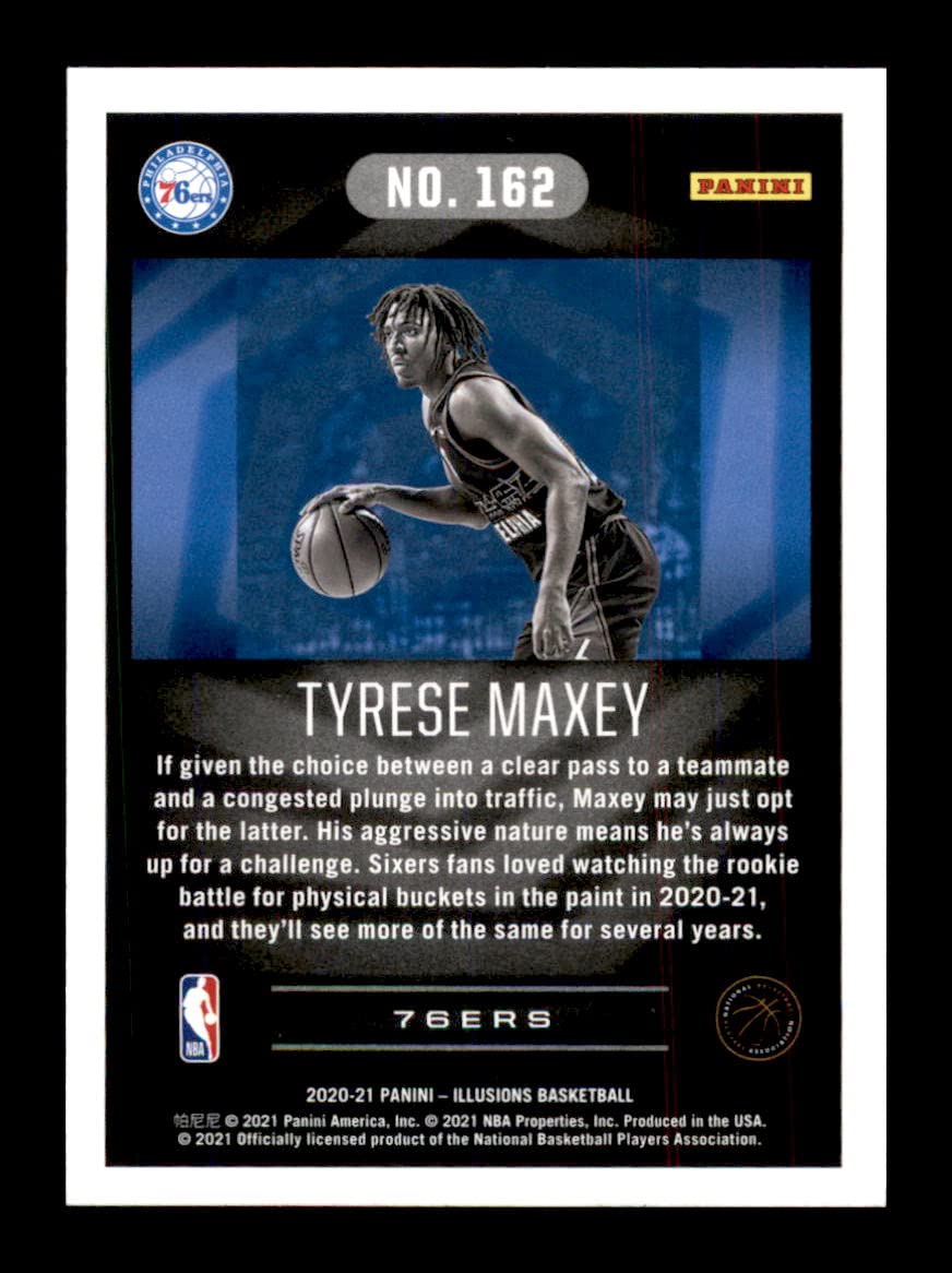 2020-21 Panini Illusions #162 Tyrese Maxey RC Rookie Card Philadelphia 76ers Official NBA Basketball Trading Card in Raw (NM or Better) Condition