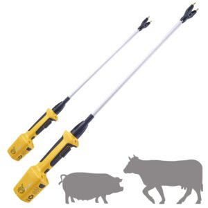 ranch choice rechargeable livestock prod for cows electric cattle prod for cow dog prod animal prod with flexible shaft (total 43 inch)