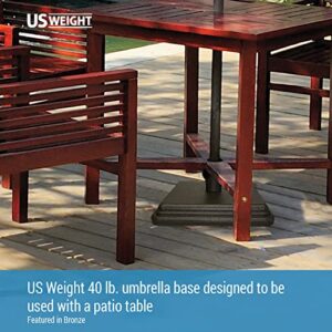 US Weight 40 Pound Umbrella Base Designed to be Used with a Patio Table (Bronze) (FUB40BZ)