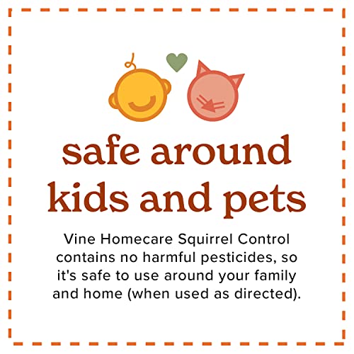 Vine Homecare - Squirrel Control Spray - Natural, Non-Toxic Squirrel Repellent - Quick, Easy Pest Control - Safe for Use Around Children and Pets - Made with Essential Oils - 32 OZ