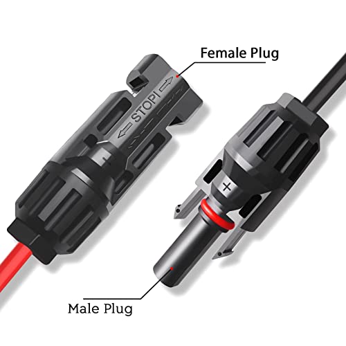 Goupchn Solar Panel Connector to DC 5.5mmx2.1mm Adapter Extension Cable 16 AWG 4.59ft/1.4m with DC 8mm, DC 4mmx1.7mm Adapter for Portable Power Station, Solar Generators