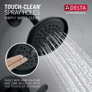 Delta Faucet Woodhurst 14 Series Single-Function Shower Faucet Set, Full Body Spray Shower Head, Shower Handle, Black Shower Faucet, Delta Shower Trim Kit, Matte Black T14232-BL (Valve Not Included)