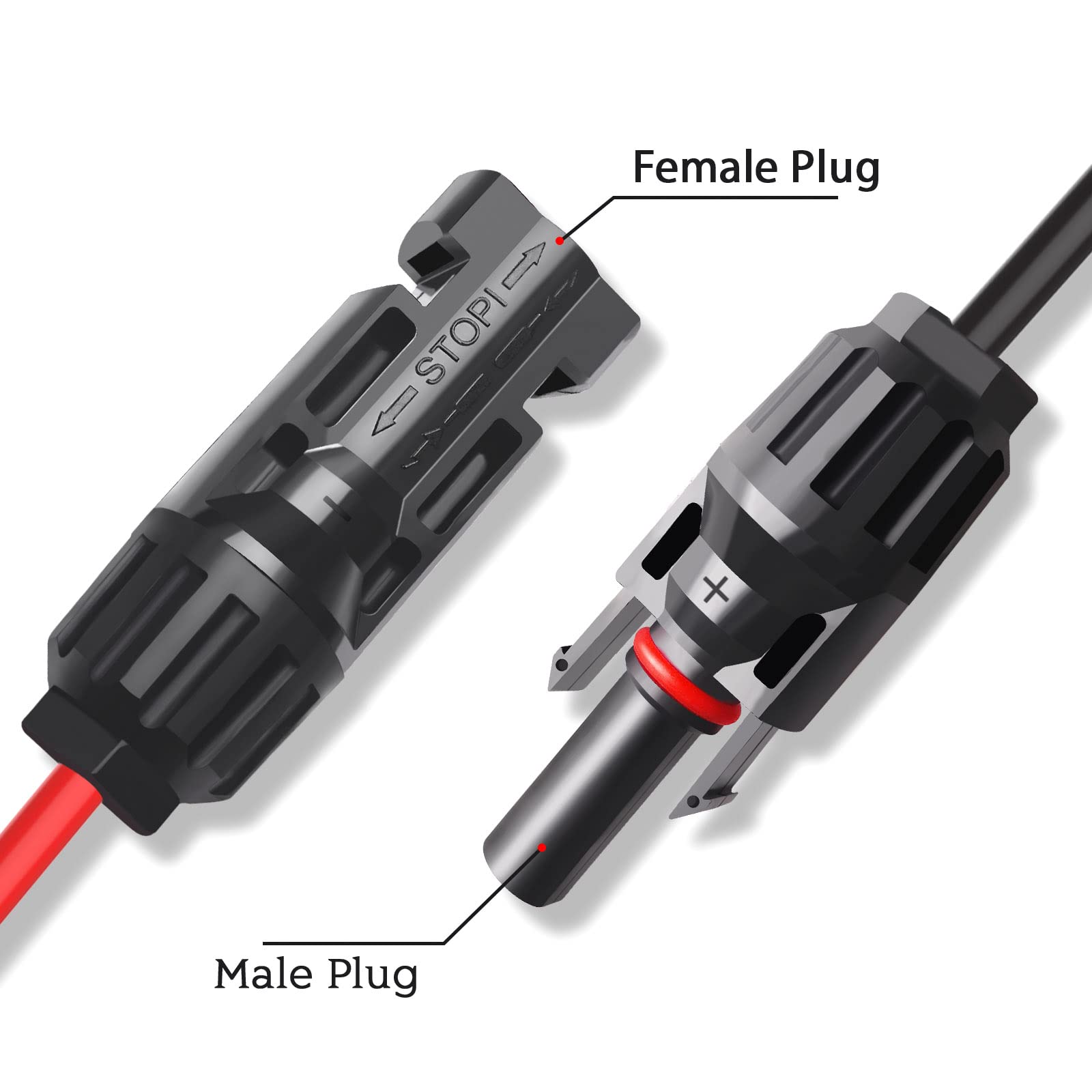 Goupchn Solar Charge Cable XT60 Adapter to Solar Male Female Connector Extension Wire 12AWG 10ft for Battery Pack, Portable Power Station, Solar Generator