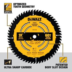 DEWALT Table Saw Blade, 10 in, 60 Tooth, Fine Finish, Ultra Sharp Carbide (DWA11060)