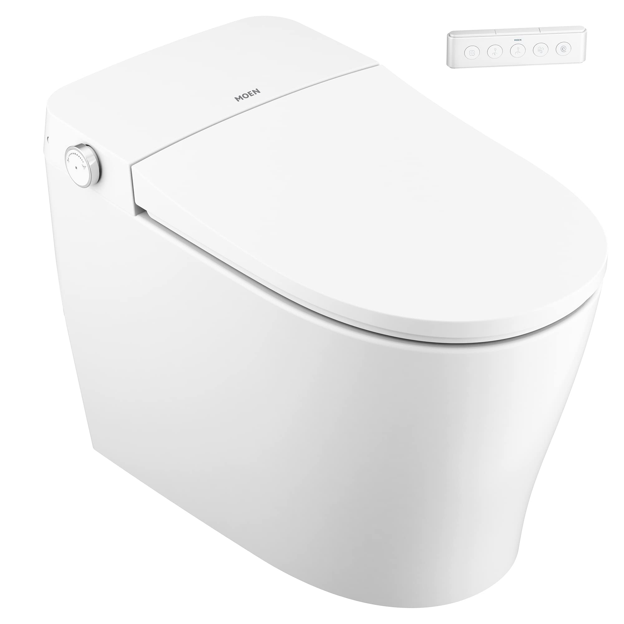 Moen ET900 2-Series Tankless Bidet One Piece Elongated Bidet Toilet with Remote, Auto Flush, and Warm Air Dryer, and Temperature Control, White