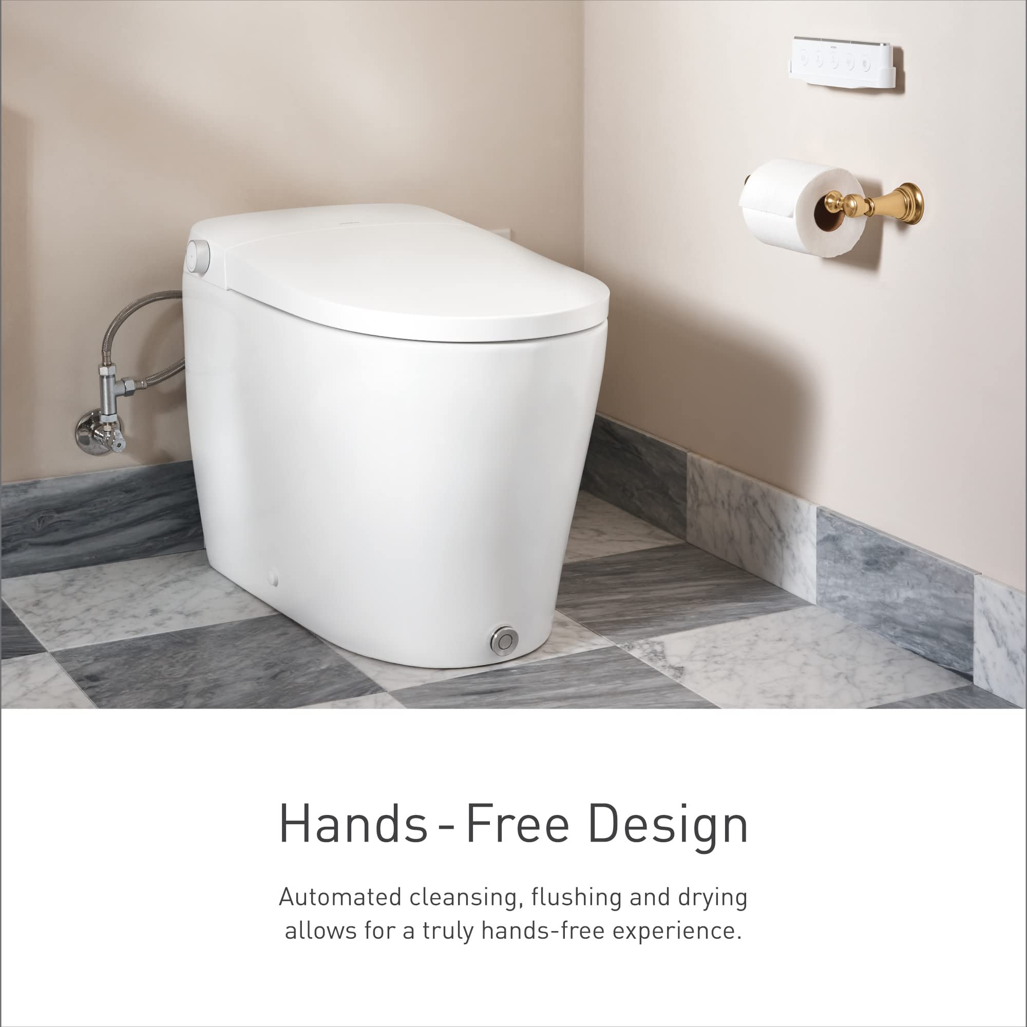 Moen ET900 2-Series Tankless Bidet One Piece Elongated Bidet Toilet with Remote, Auto Flush, and Warm Air Dryer, and Temperature Control, White