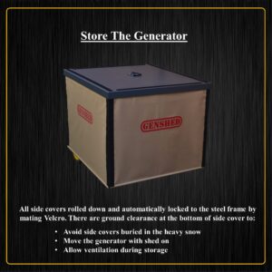 GENSHED Generator Shed - Generator covers while running & Generator Enclosure for Storage. Running Cover for both Inverter & Gas Generator From 2.5K to 15K. (GCE)