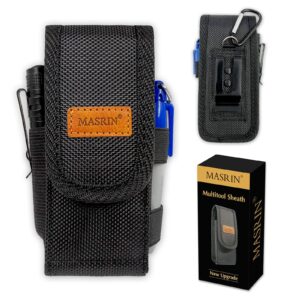 multitool sheath-edc pouch,multi tool holster for belt,small tactical tool pouch accessories,organizer sheath compatible with multi tool case with leather logo and belt clip for man