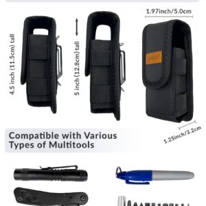 Multitool Sheath-EDC Pouch,Multi Tool Holster for Belt,Small Tactical Tool Pouch Accessories,Organizer Sheath Compatible with Multi Tool Case with Leather Logo and Belt Clip for Man