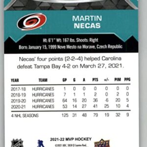 2021-22 Upper Deck MVP #174 Martin Necas Carolina Hurricanes NHL Hockey Trading Card