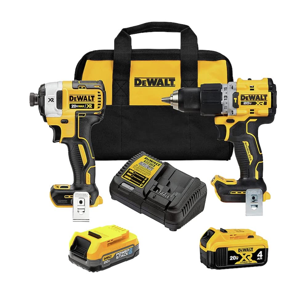 DEWALT 20V MAX XR Cordless Hammer Drill Driver and Impact Drive Combo Kit, Batteries and Charger Included (DCK249E1M1)