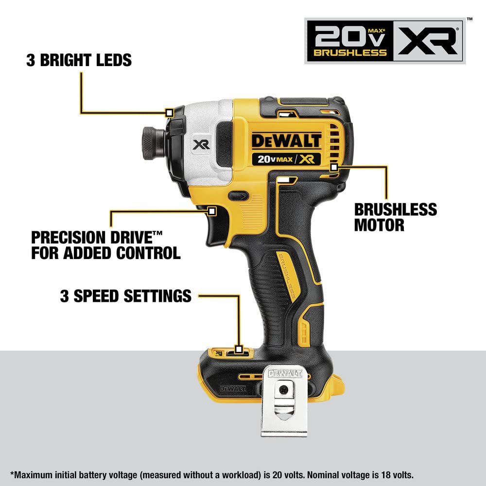 DEWALT 20V MAX XR Cordless Hammer Drill Driver and Impact Drive Combo Kit, Batteries and Charger Included (DCK249E1M1)