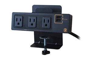 ceres 3 outlet/2 usb surge protector - black