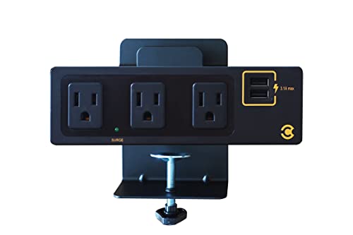 CERES 3 Outlet/2 USB Surge Protector - Black