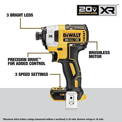 DEWALT 20V MAX XR Power Tools Combo Kit, Hammer Drill, Impact Driver, Reciprocating Saw, and Work Light, 4-TOOL (DCK449P2)