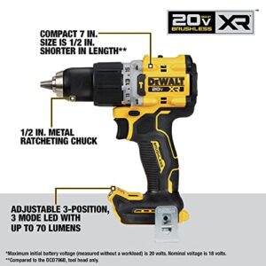 DEWALT 20V MAX XR Power Tools Combo Kit, Hammer Drill, Impact Driver, Reciprocating Saw, and Work Light, 4-TOOL (DCK449P2)