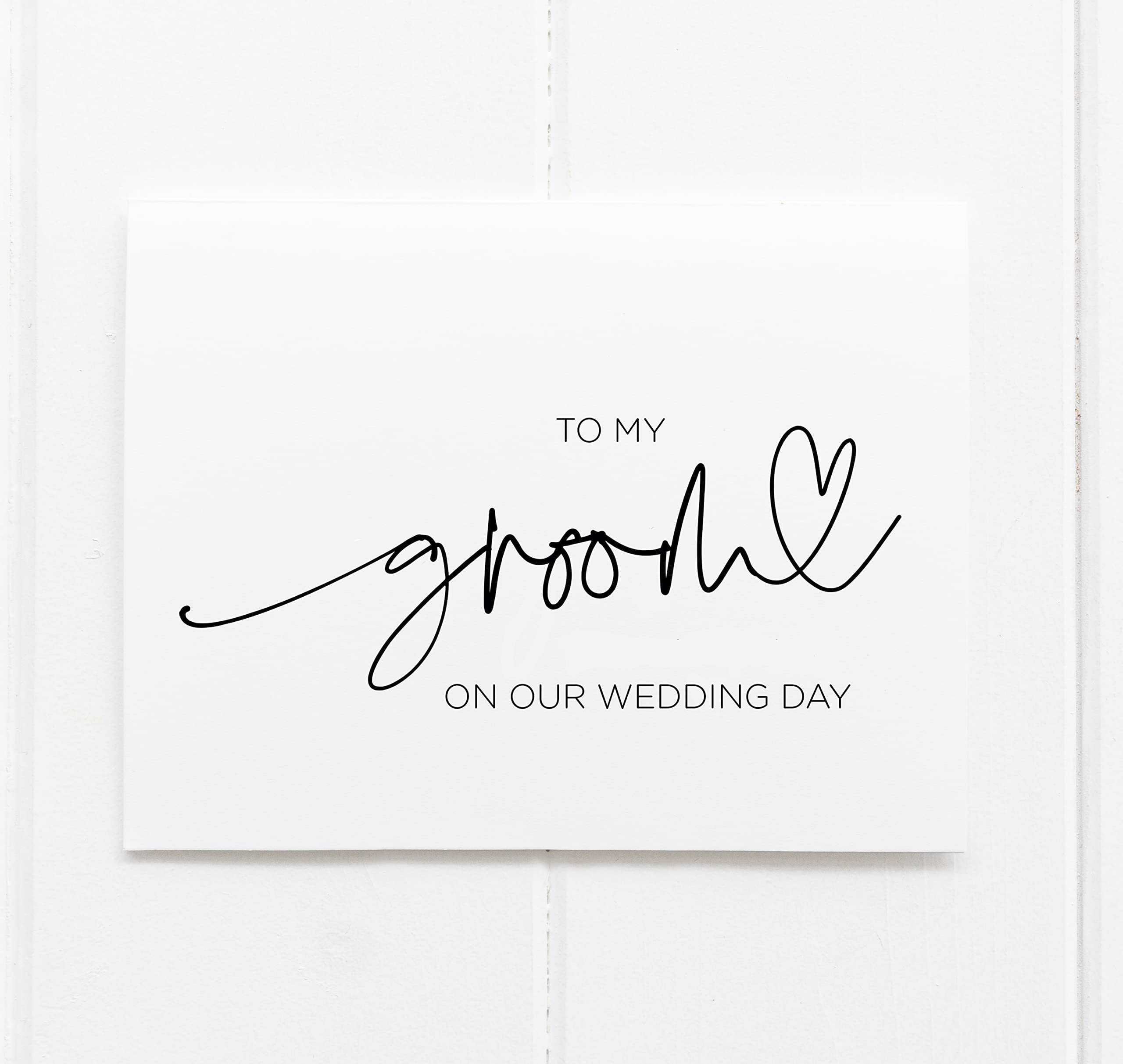 To My Groom on our Wedding Day Card from Bride Black and White Modern Wedding