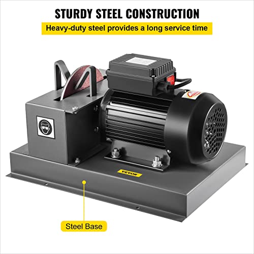 VEVOR Lawnmower Blade Grinder, 2/3 HP 1700 RPM Motor with 7'' Diameter Standard & Reverse Wheel, 30 & 40 Grinding Degree Steel Mower Sharper for Blades & Tool Grinding in Garden or Workshop