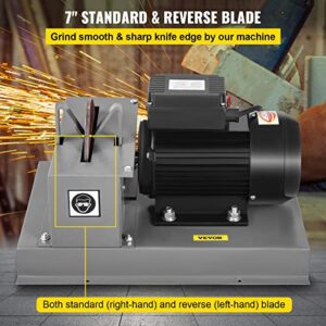 VEVOR Lawnmower Blade Grinder, 2/3 HP 1700 RPM Motor with 7'' Diameter Standard & Reverse Wheel, 30 & 40 Grinding Degree Steel Mower Sharper for Blades & Tool Grinding in Garden or Workshop