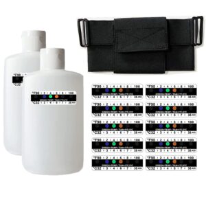13 pcs urine test complete kit hidden waist pouch 2 translucent empty bottle 10 adhesive temperature test strip for portable traveling