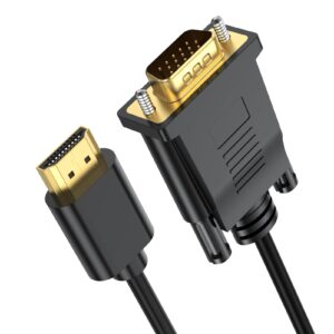 urelegan hdmi to vga cable 3.3 feet, hdmi to vga cord (male to male) 1080p hd video cables compatible for computer, desktop, laptop, pc, monitor, projector, hdtv and more (not bidirectional)