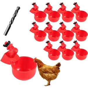 chicken water cup waterer for poultry, 3/8 in automatic filling waterer poultry drinking bowl chicken water feeder, chicken watering cup for duck turkey rabbit geese automatic farm (6)