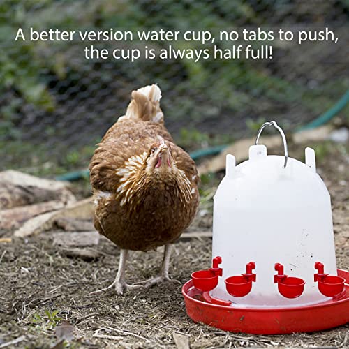 Chicken Water Cup Waterer for Poultry, 3/8 in Automatic Filling Waterer Poultry Drinking Bowl Chicken Water Feeder, Chicken Watering Cup for Duck Turkey Rabbit Geese Automatic Farm (6)