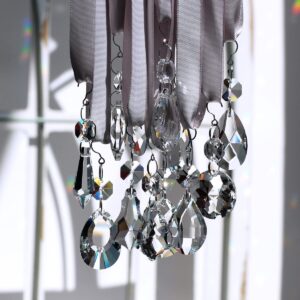 GOLDENHAITAI 12pcs Glass Crystal Chandelier Prisms, Rainbow Hanging Crystals Suncatcher for Windows, Home Decoration