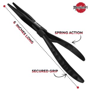 Manjushri Precision 6 Inches Fish Pin Bone Pliers Tweezers for Removing, Plucking and Pulling Pin Bones (Black)