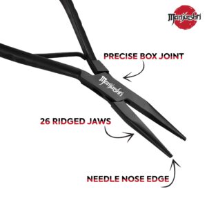 Manjushri Precision 6 Inches Fish Pin Bone Pliers Tweezers for Removing, Plucking and Pulling Pin Bones (Black)