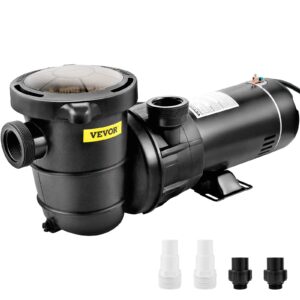 vevor swimming pool pump, 2.0hp 115 v, 1500 w single speed pumps for above ground pool w/ strainer basket, 5400 gph max. flow, certification of etl for security